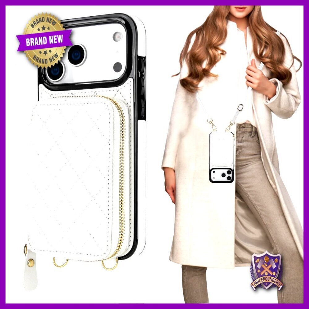 Crossbody Wallet Case RFID Blocking PU Leather Zipper Purse Kickstand Folio